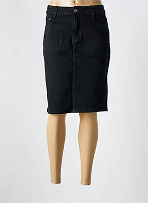 Jupe mi-longue coupe droite noir G-SMACK femme