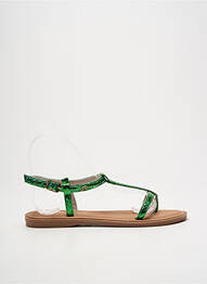 Tongs matière lisse talon plat jusqu'à 3cm vert LPB femme