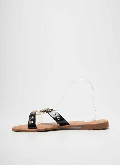 Mules/sabots matière lisse talon plat jusqu'à 3cm noir LPB femme