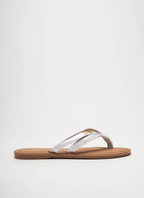 Tongs argent LPB pour femme