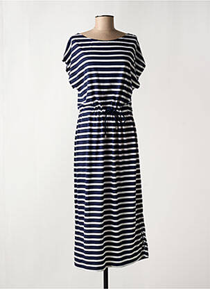 Robe mi-longue manches courtes manches courtes bleu ROYAL MER femme