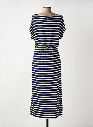 Robe mi-longue manches courtes manches courtes bleu ROYAL MER femme
