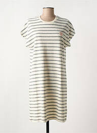 Robe mi-longue manches courtes manches courtes beige ROYAL MER femme