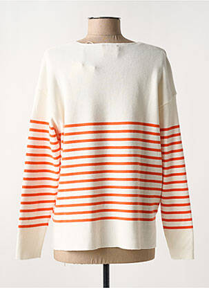 Pull coupe droite manches longues orange ROYAL MER femme