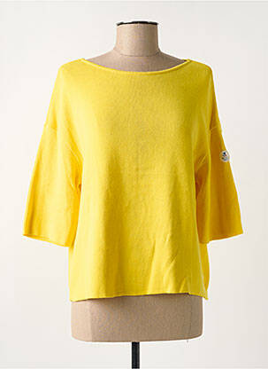 Pull col bateau manches 3/4 jaune ROYAL MER femme