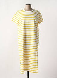 Robe mi-longue manches courtes manches courtes jaune ROYAL MER femme