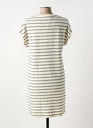Robe mi-longue manches courtes manches courtes beige ROYAL MER femme