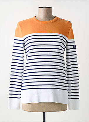 Pull coupe cintrée manches longues orange ROYAL MER femme