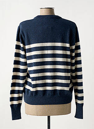 Pull tissage chiné manches longues bleu ROYAL MER femme