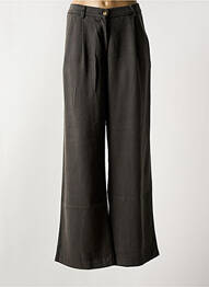 Pantalon large fermeture zippée sous rabat boutonné taille haute gris YERSE femme