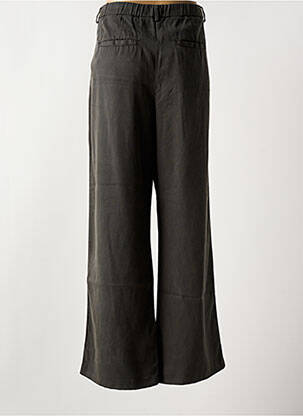 Pantalon large fermeture zippée sous rabat boutonné taille haute gris YERSE femme