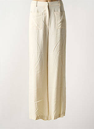 Pantalon large tissage popeline taille haute beige ATELIER REVE femme