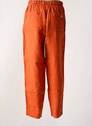 Pantalon droit tissage crêpe taille haute orange MAT DE MISAINE femme