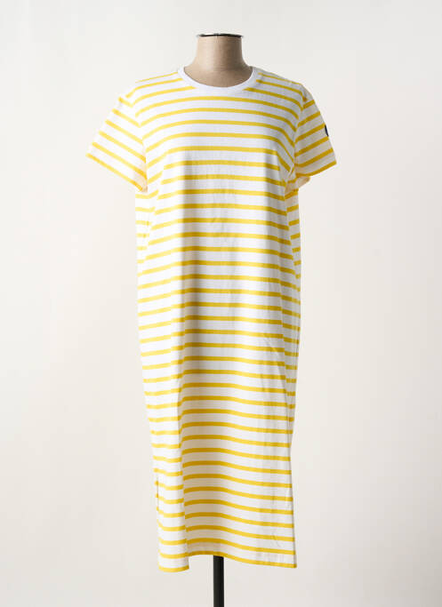 Robe mi-longue manches courtes manches courtes jaune ROYAL MER femme