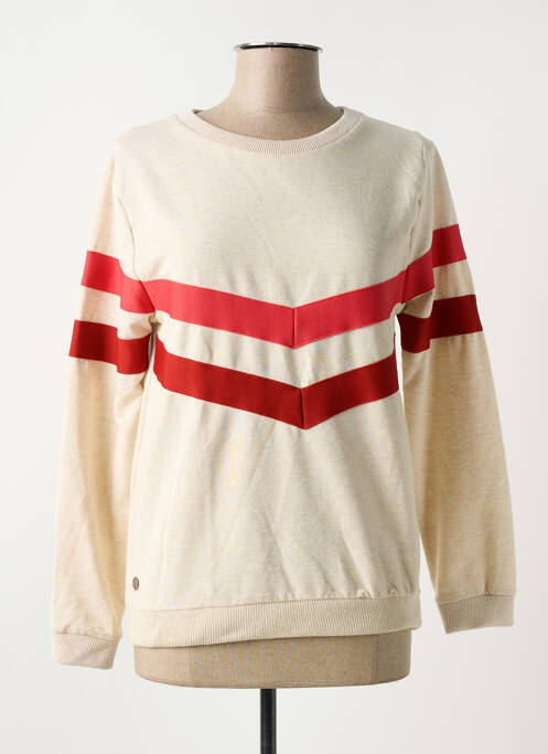 Sweat-shirt stretch manches longues beige J&JOY femme