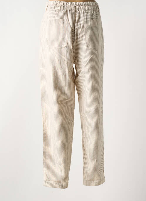 Pantalon droit tissage crêpe taille haute beige MAT DE MISAINE femme