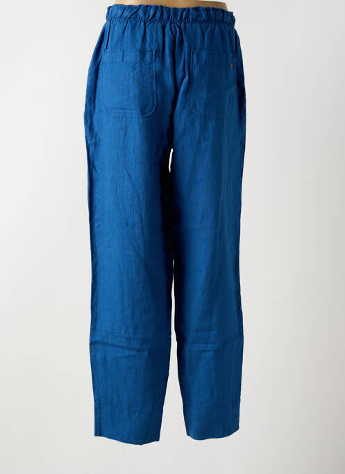 Pantalon droit tissage crêpe taille haute bleu MAT DE MISAINE femme