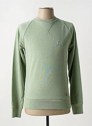 Pull col rond manches longues vert FAGUO homme
