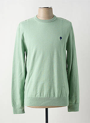 Pull col rond manches longues vert FAGUO homme