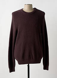 Pull col rond manches longues marron FAGUO homme
