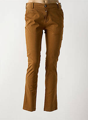 Pantalon chino stretch taille normale marron FAGUO homme