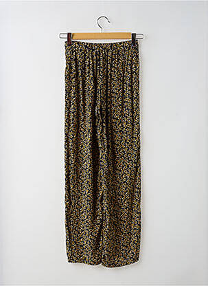 Pantalon droit tissage crêpe taille normale noir YERSE femme