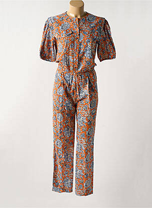 Combi-pantalon fermeture boutonnée sur le devant manches courtes orange YERSE femme