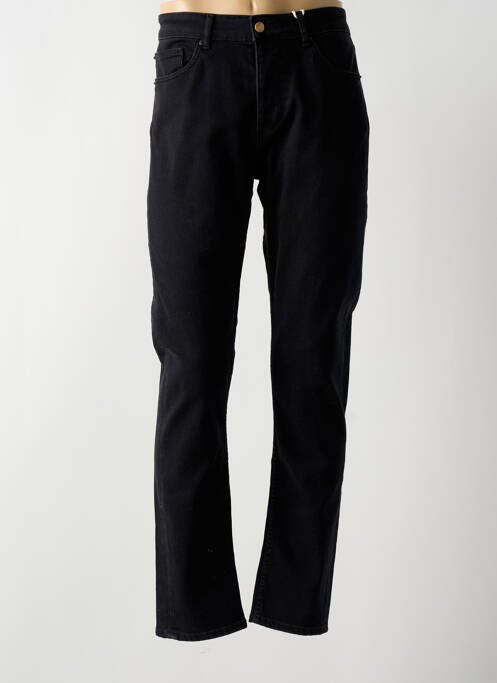 Jeans coupe droite fermeture boutonnée sur le devant taille normale noir FAGUO homme