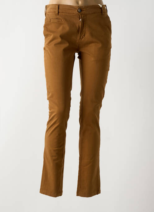 Pantalon chino marron FAGUO pour homme