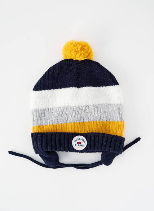 Bonnet jaune WEEK END A LA MER garçon