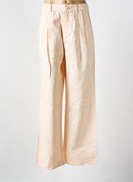 Pantalon large fermeture zippée sous rabat boutonné taille haute rose DESIGUAL femme