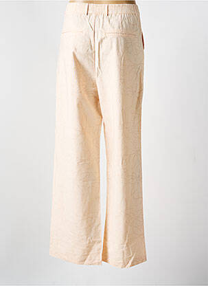 Pantalon large fermeture zippée sous rabat boutonné taille haute rose DESIGUAL femme