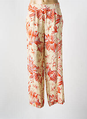 Pantalon large fermeture zip latéral taille haute orange LES P'TITES BOMBES femme