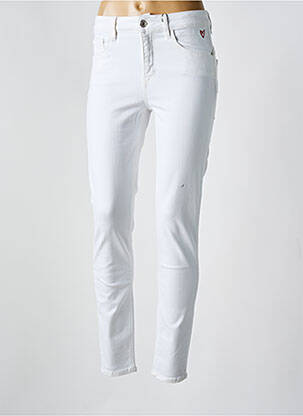 Jeans coupe slim stretch taille normale blanc DESIGUAL femme