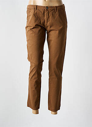 Pantalon 7/8 tissage popeline taille normale marron SCHOOL RAG femme