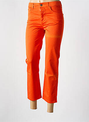 Jeans coupe slim poches taille haute orange #OOTD femme