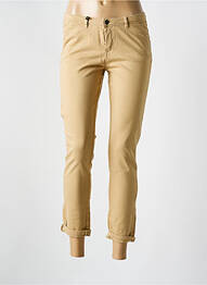 Pantalon chino tissage popeline taille normale beige SCHOOL RAG femme