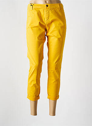 Pantalon 7/8 taille à pinces taille normale jaune TEDDY SMITH femme