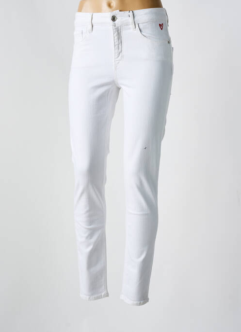 Jeans coupe slim blanc DESIGUAL pour femme