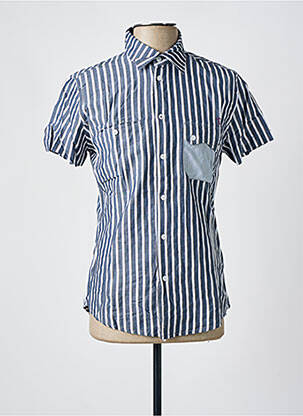 Chemise manches courtes coupe cintrée bleu DEEP DENIM homme