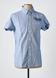 Chemise manches courtes coupe cintrée bleu TEDDY SMITH homme
