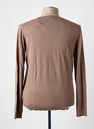 Pull col v manches longues marron TEDDY SMITH homme
