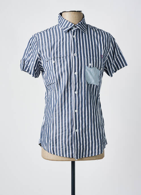 Chemise manches courtes bleu DEEP DENIM pour homme