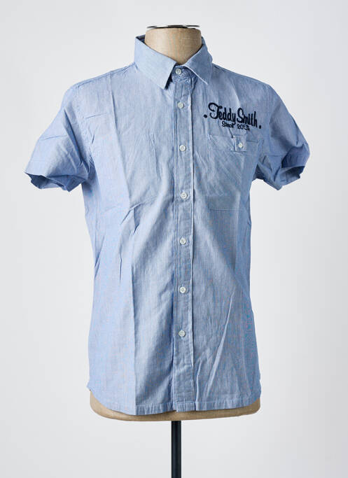 Chemise manches courtes bleu TEDDY SMITH pour homme
