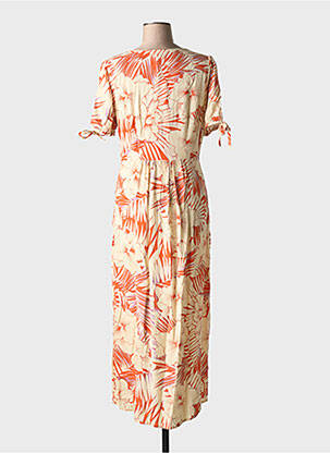 Robe longue imprimé fantaisie manches courtes orange LPB femme