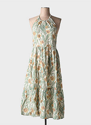 Robe mi-longue imprimé fantaisie sans manche vert LEE COOPER femme