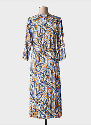 Robe longue imprimé fantaisie manches 3/4 bleu LOLA ESPELETA femme