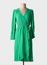 Robe mi-longue manches longues manches longues vert ORFEO femme