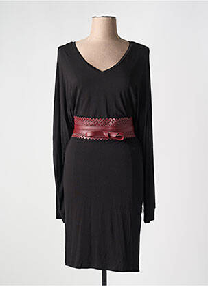 Robe mi-longue manches longues manches longues noir LEE COOPER femme
