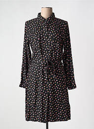 Robe mi-longue imprimé fantaisie manches longues noir DIPLODOCUS femme